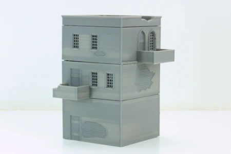 PM - Arab Urban Building - Corner House - 3D Printed - 28mm