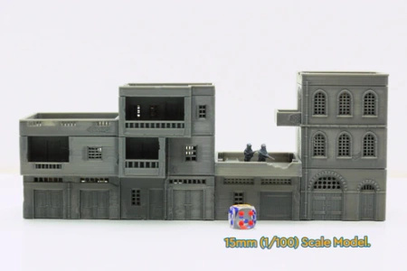 PM - Arab Urban Buildings set of Four Town Houses - 3D Printed - 28mm