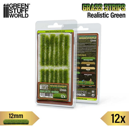 GSW - Grass Strips 12 mm - Realistic Green