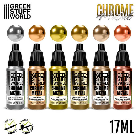 Green Stuff World Zestaw farb Chrome 6 szt.