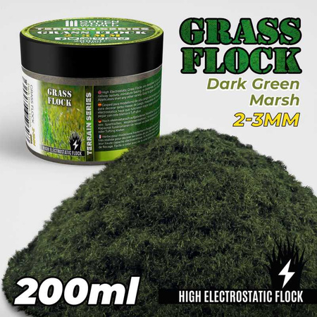 GSW - Static Grass Flock 2-3mm - DARK GREEN MARSH - 200 ml