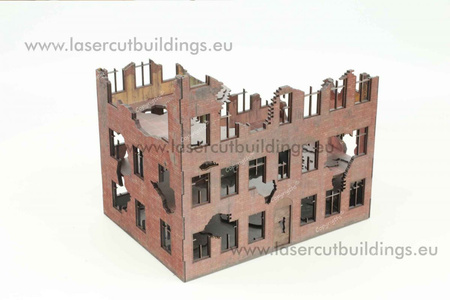 Kamienica ceglana I gen. II wersja zniszczona LBHP0231 - prepaint - 1:56 / 28mm