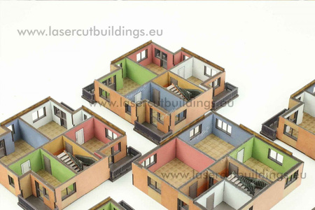 Blok punktowiec z balkonami LBHP0352 - prepaint - 1:56 / 28mm