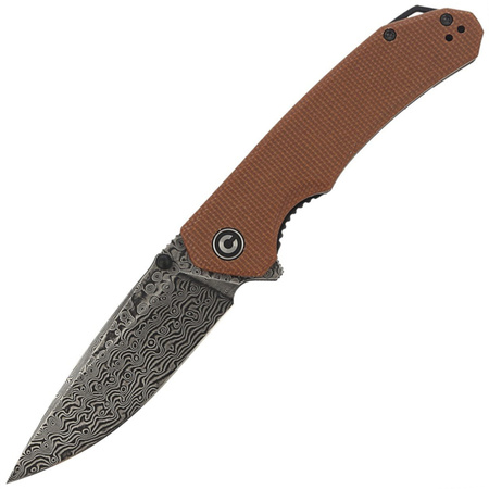 Nóż składany CIVIVI Brazen Brown Micarta, Black Damascus (C2102DS-1)