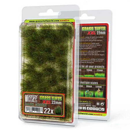 GSW - Grass TUFTS XXL - 22mm self-adhesive - DARK GREEN