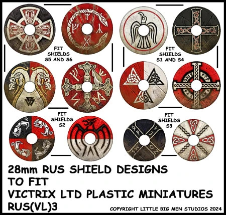 RUS (VL) 3 – Kalkomanie tarcz Rus i Waregów