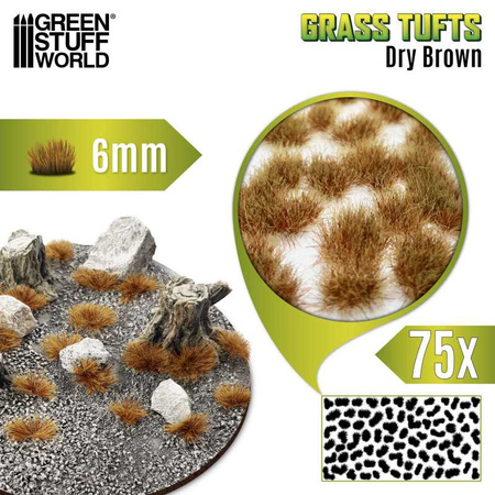 GSW - Static Grass Tufts 6 mm - Dry Brown