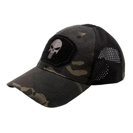 Czapka Taktyczna Mesh Punisher Black Camo OUTLANDRA