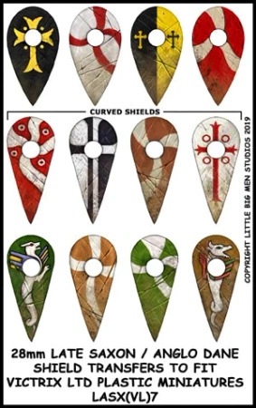 Late Saxon / Anglo Dane Shield Designs LSAX 7 – kalkomanie do tarcz Sasów i Anglosasów