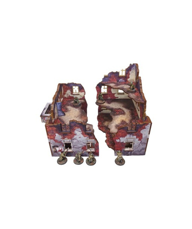 MICRO ART - WW2 Ostfront Stalingrad Apartment Block Front (1) (28mm) PREPAINTED