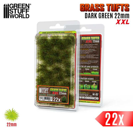 GSW - Grass TUFTS XXL - 22mm self-adhesive - DARK GREEN
