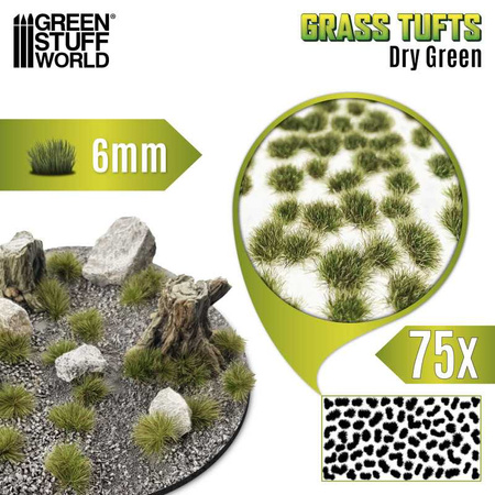 GSW - Static Grass Tufts 6 mm - Dry Green