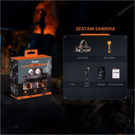 Latarka czołowa Fenix HM75R SE 1600 lm bez dodatkowego zasobnika