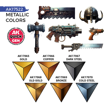 AK Interactive METALLICS – QUICK GEN SET