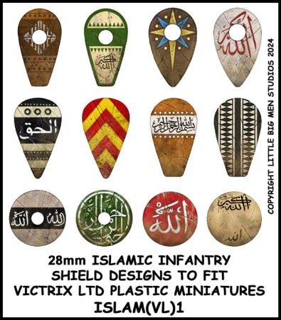 Islamic Infantry Shield Transfers 1 – Kalkomanie do tarcz średniowiecznych wojowników islamskich