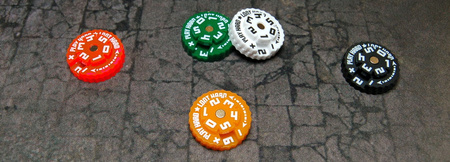 Trackers Counters, Range 0-59, Size 25mm, Random Colours