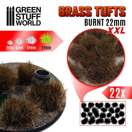 GSW - Grass TUFTS XXL - 22mm self-adhesive - BURNT