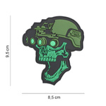 Naszywka 3D PVC Night vision skull green