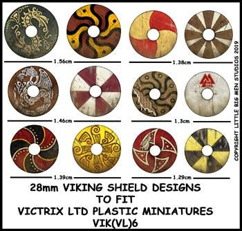 Viking Shield Designs VIK 6 – Kalkomanie tarcz dla figurek wikingów Victrix