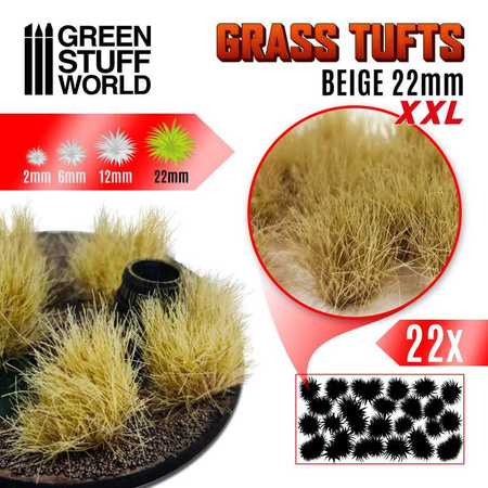 GSW - Grass TUFTS XXL - 22mm self-adhesive - BEIGE