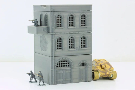PM - Arab Urban Building - Corner House - 3D Printed - 28mm