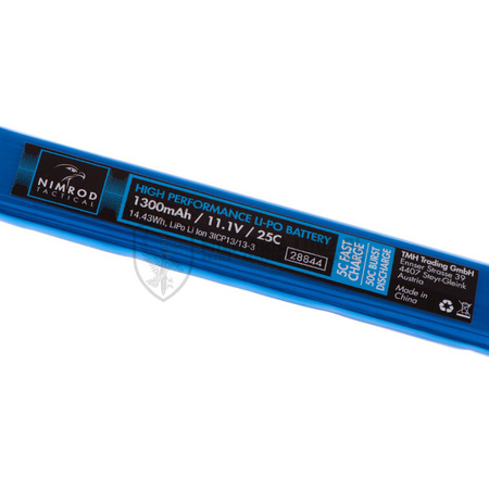 Bateria Lipo 11.1V 1300mAh 25C 1+1+1 Split Nimrod