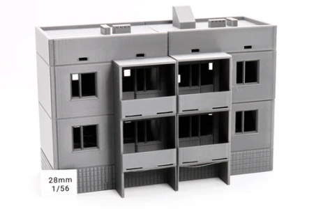 PM - Soviet Apartments Block Type 2 - 3D Printed - 28mm