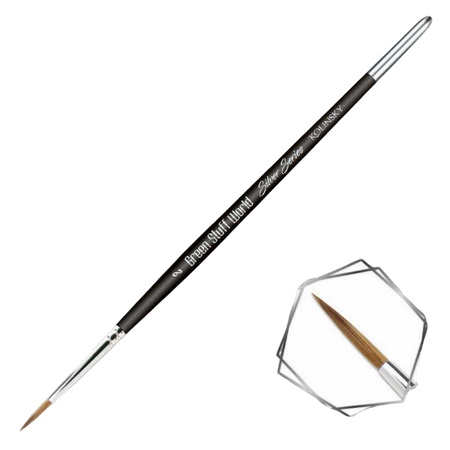 Green Stuff World Pędzel Kolinsky SILVER SERIES - rozmiar 2