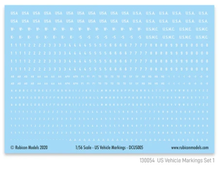 RUBICON 130054 - US Vehicle Markings ( Vehicle Registration & Bumper Code)