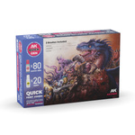 AK Interactive QUICK PAINT COMBO-100 COLORS (80 QUICK GEN +20 3GEN +3 FREE BRUSHES +1 MEDIUM 18ML)