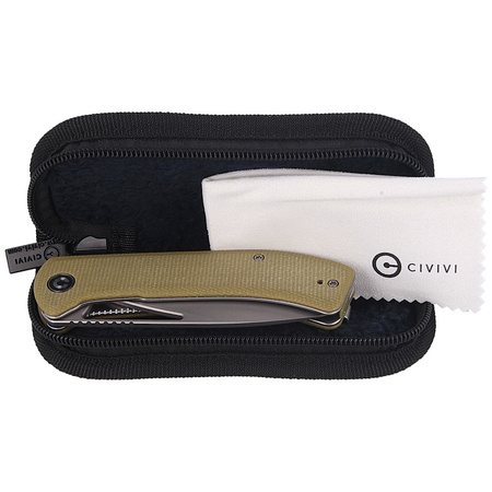 Nóż składany CIVIVI Riffle Olive Micarta, Gray Stonewashed (C2024B)