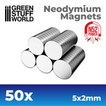 Green Stuff World Magnesy neodymowe 5x2mm - 50 szt. (N52)