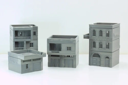 PM - Arab Urban Buildings set of Four Town Houses - 3D Printed - 28mm