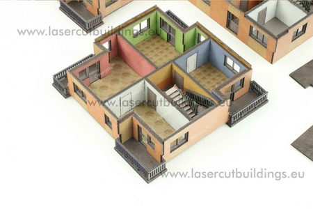 Blok punktowiec z balkonami LBHP0352 - prepaint - 1:56 / 28mm