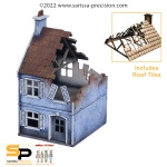 SARISSA PRECISION - DESTROYED SMALL HOUSE (28MM) + dodatkowe piętro