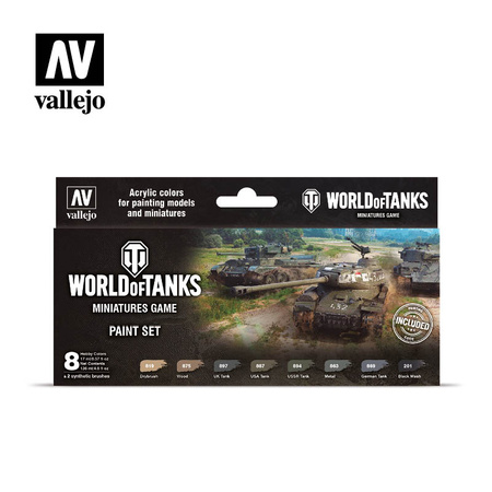 VALLEJO 70245 Model Color Zestaw 8 farb + pędzle - World of Tanks