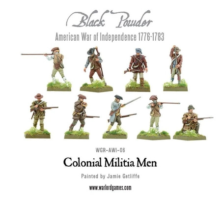 Black Powder Colonial Militia Men (Plastic Box)