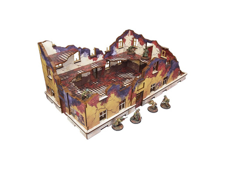 MICRO ART - WW2 Ostfront Stalingrad School Right (with 3rd floor) (1) (28mm) PREPAINTED