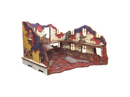 MICRO ART - WW2 Ostfront Stalingrad School Left (with balcony) (1) (28mm) PREPAINTED