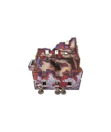 MICRO ART - WW2 Ostfront Stalingrad Apartment Block Front (1) (28mm) PREPAINTED