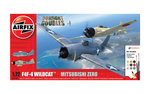AIRFIX 50184 Gift Set - Grumman F-4F4 Wildcat & Mitsubishi Zero Dogfight Double - 1:72