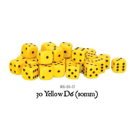 WARLORD - Kostki 30 Yellow D6 (10mm)