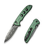 Nóż składany Civivi Hyperpulse Green Aluminium, Damascus (C23087A-DS1)