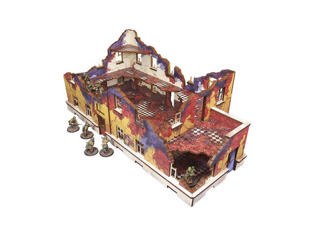 MICRO ART - WW2 Ostfront Stalingrad School Left (with balcony) (1) (28mm) PREPAINTED