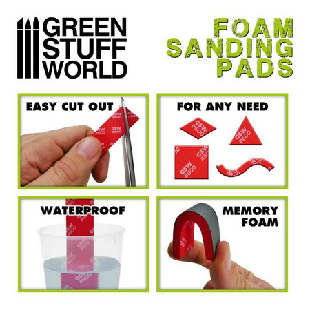 Green Stuff World Foam Sanding Pads - COARSE GRIT ASSORTMENT x20