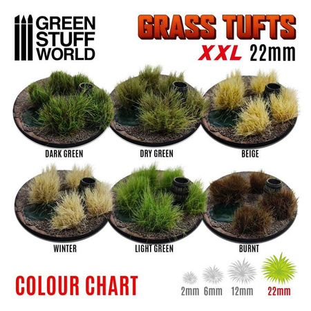 GSW - Grass TUFTS XXL - 22mm self-adhesive - BURNT