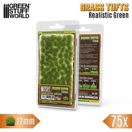 GSW - Static Grass Tufts 12 mm - Realistic Green