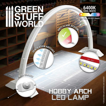 Green Stuff World Lampa LED Hobby Arch Biała