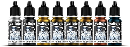 Vallejo: 70.118 - Model Color - Effects - Metallic Colors (8 x 18 ml)