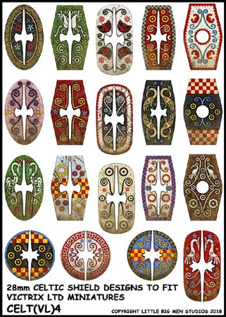 Gallic Shield Transfers 4 – kalkomanie tarcz do zestawów Victrix Gallic Warrior i Gallic Naked Fanatics